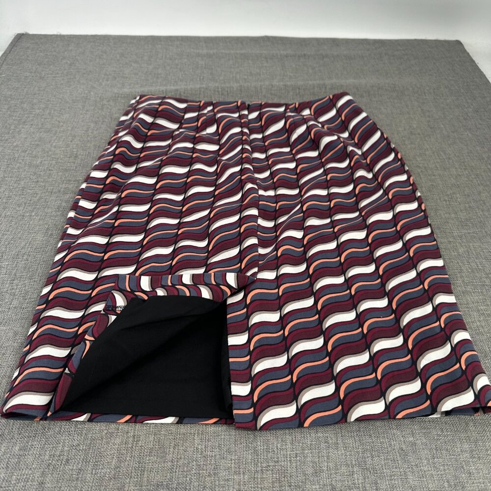 Ann Taylor Pencil Skirt Size 6 Lined Cotton Blend Knee Length Abstract Design - Picture 9 of 11